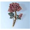 Image 1 : ROSE PIN BROOCH 24K GOLD SWAROVSKI CRYSTALS JEWEL