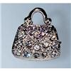 Image 1 : PURSE PIN BROOCH  GOLD SWAROVSKI CRYSTALS HANDBAG