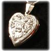 Image 3 : BAROQUE STERLING SILVER ENGRAVED LOCKET NECKLACE