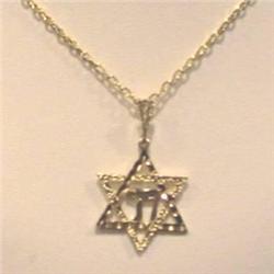 14K GOLD BABY STAR OF MOGAN DAVID EARRINGS DANGLE