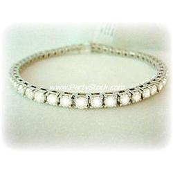 18K WHITE GOLD 9 CTW DIAMOND TENNIS BRACELET 8" 