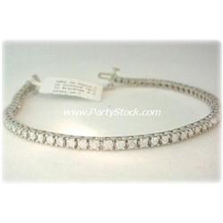 REAL DIAMOND 10K WHITE GOLD BAGUETTE CUT BRACELET