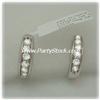Image 2 : Solid 14K Gold 1CTW Genuine Diamond Hoop Earrings