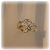 Image 2 : SOLID 10K GOLD GENUINE DIAMOND RING SZ 7 BRAIDED