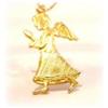 Image 1 : SOLID 14K GOLD CHERUB PRAYING ANGEL CHARM PENDANT