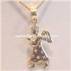 Image 2 : SOLID 14K GOLD CHERUB PRAYING ANGEL CHARM PENDANT