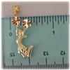 Image 4 : SOLID 14K GOLD CHEERLEADER NECKLACE POM POMS 18"