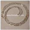 Image 2 : STERLING SILVER ITALIAN FIGARO CHAIN NECKLACE 26"