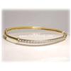 Image 1 : GENUINE DIAMOND SOLID GOLD BANGLE BRACELET HOOP