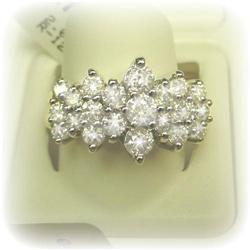 14K GOLD GENUINE DIAMOND RING 2 CTW ENGAGEMENT ROUND CUT