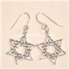 Image 1 : Solid Sterling Silver Star David Earrings Dangle!