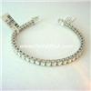 Image 1 : 18K WHITE GOLD TENNIS BRACELET GENUINE DIAMOND