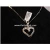 Image 2 : SOLID GOLD 1 CARAT DIAMOND HEART PENDANT CHARM 1”