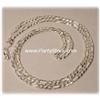 Image 2 : 28G SOLID SILVER ITALIAN FIGARO CHAIN NECKLACE30"