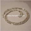 Image 3 : 28G SOLID SILVER ITALIAN FIGARO CHAIN NECKLACE30"