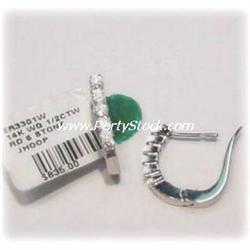 14K WG GOLD DIAMOND EARRINGS HOOPS .5 CTW ½ CARAT