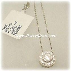 14K WHITE GOLD H-I/I1-I2 DIAMOND PENDANT NECKLACE