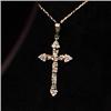 Image 3 : 14K YELLOW GOLD GENUINE DIAMOND CROSS PENDANT1.5” 