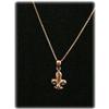 Image 2 : FLEUR DE LIS LYS FRENCH SOLID 14K GOLD NECKLACE