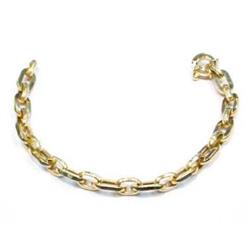 Solid 14K GOLD STAMPATO ITALIAN LINK BRACELET 7" 10g