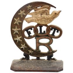 Early Cast Iron Door Stop with Dove