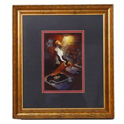 Framed Graphic of a Disc Jockey