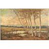 Image 2 : George Ezra Cook "Birches" Oil on Canvas