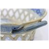 Image 8 : Blue and White Open Weave Porcelain Basket