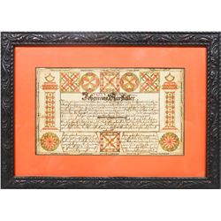 Important Signed Pennsylvania German Fraktur