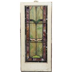 Stained Glass Window in Wooden Frame