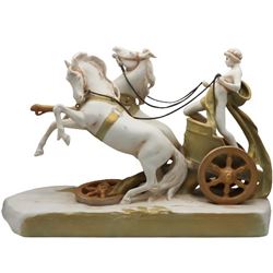 Royal Dux Porcelain Chariot Grouping