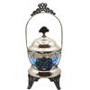 Image 1 : Metal Basket with Blue Glass Insert