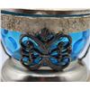 Image 3 : Metal Basket with Blue Glass Insert