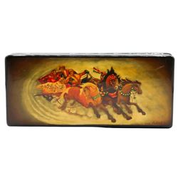 Russian Lacquerware Hand Painted Box, Signed