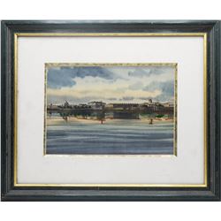 Watercolor Coastal Scene