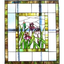 Floral Stained Glass Panel