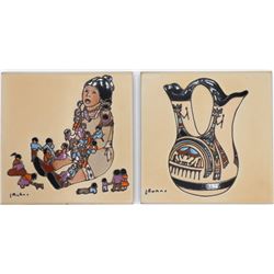 (2) Southwestern Pottery Tiles