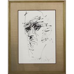 Modern Abstract Marker on Paper, Signed