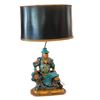 Image 1 : Antique Japanese Lamp with Amethyst and Jade Pull