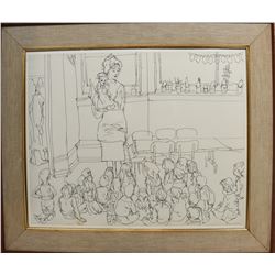 Modern Pen & Ink Illustration, Signed