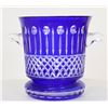 Image 8 : Cobalt Blue Cut Crystal Glass Vase