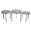 Image 1 : Three Chrome and Glass Stacking Tables