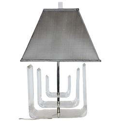 Pair of Signed Mid-Century Acrylic Lamps