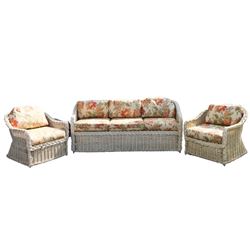 Set of (3) Wicker Furniture Patio Set