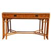Image 1 : Woven Bamboo Glass Top Console Table