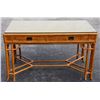 Image 2 : Woven Bamboo Glass Top Console Table