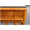 Image 4 : Woven Bamboo Glass Top Console Table