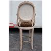 Image 2 : (3) Upholstered Wicker Bar Stools