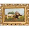 Image 1 : 19th C Pastoral Oil on Board Painting, Signed