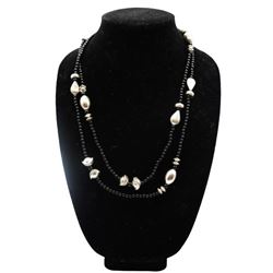 925 Sterling & Black Onyx Beaded Necklace